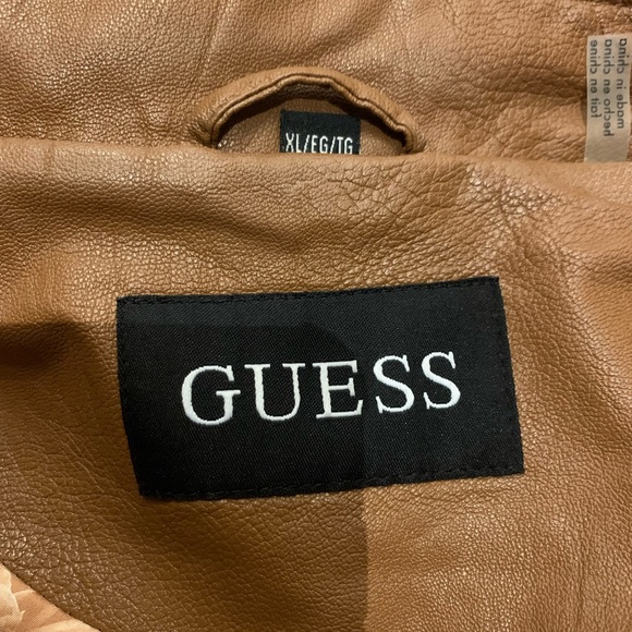 Guess Faux Leather Jacket - Cognac - XL - Picture 7 of 11
